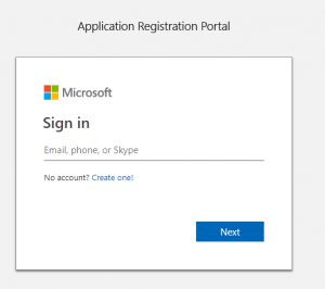 SignIn To Application Registration Portal